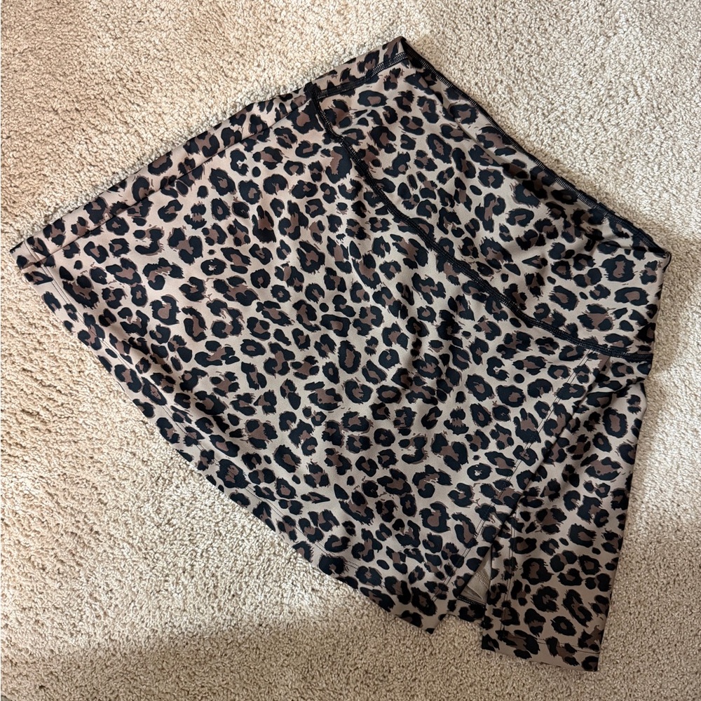 Abercrombie & Fitch Leopard Print Skort in Tan and Black